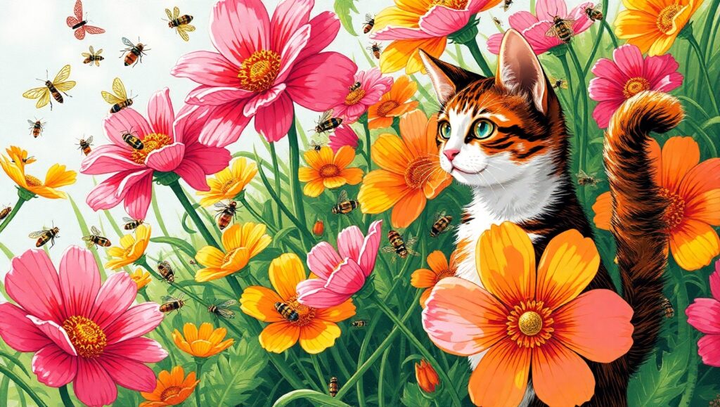 Whimsical Garden of Curiosities – free AI stock image