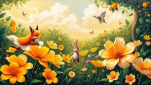Whimsical Garden of Fantasy – free AI stock image