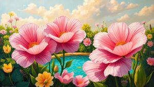 Whimsical Garden of Serenity – free AI stock image