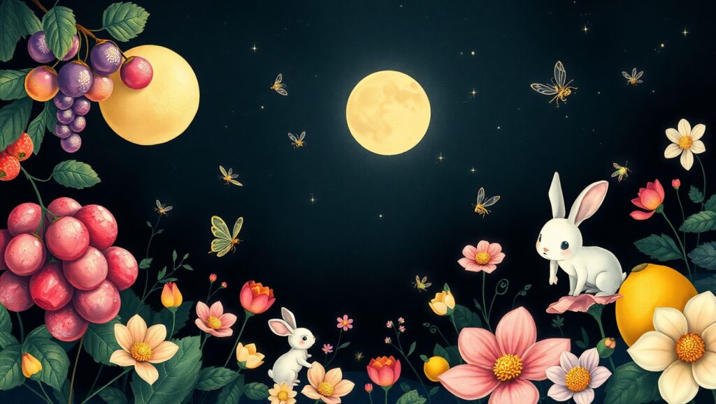 Whimsical Garden Under Starlight – free AI stock image