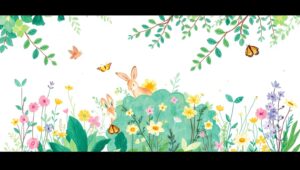 Whimsical Garden with Playful Animals – free AI stock image