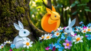 Whimsical Paper Forest Animals – free AI stock image