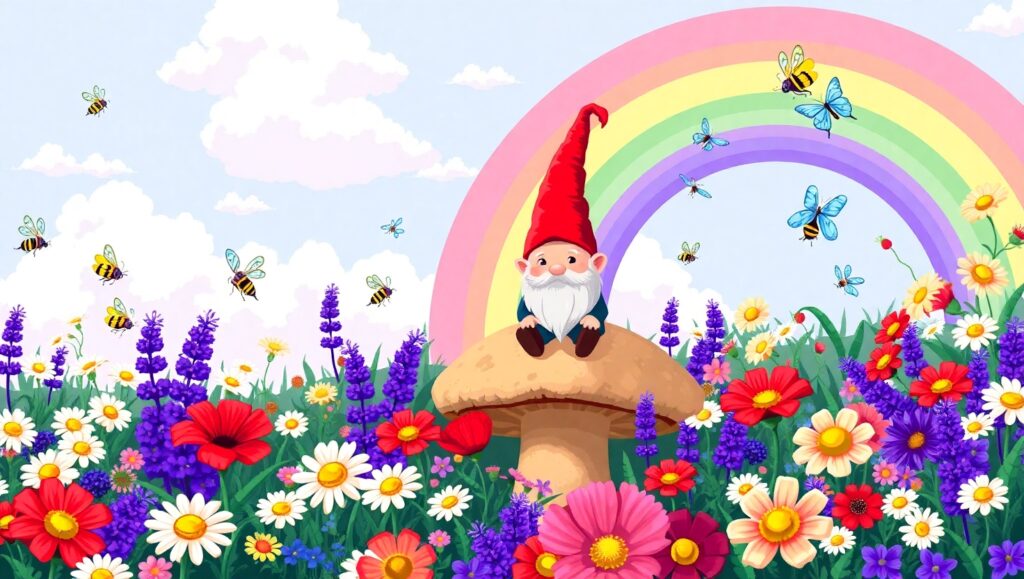 Whimsical Pixel Garden Adventure – free AI stock image