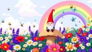 Whimsical Pixel Garden Adventure – free AI stock image