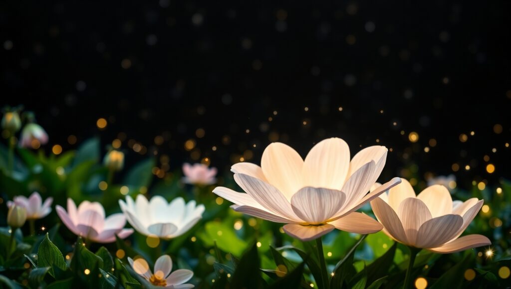 Whimsical Starry Garden – free AI stock image