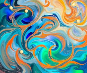 Whimsical Swirls of Color and Light – free AI stock image