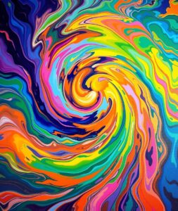 Whimsical Swirls of Colorful Energy – free AI stock image