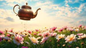 Whimsical Tea Party in the Stars – free AI stock image