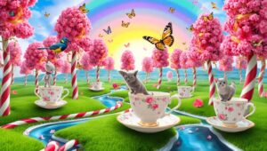 Whimsical Teacup Wonderland – free AI stock image