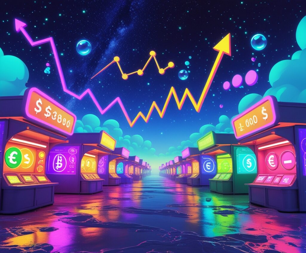 Whimsical Trading Market Under a Starry – free AI stock image