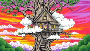 Whimsical Treehouse in – free AI stock image