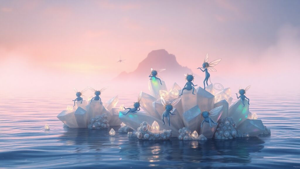 Whimsical Twilight Crystal Landscape – free AI stock image