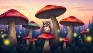 Whimsical Twilight Forest – free AI stock image