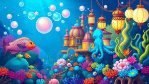 Whimsical Underwater City Adventure – free AI stock image