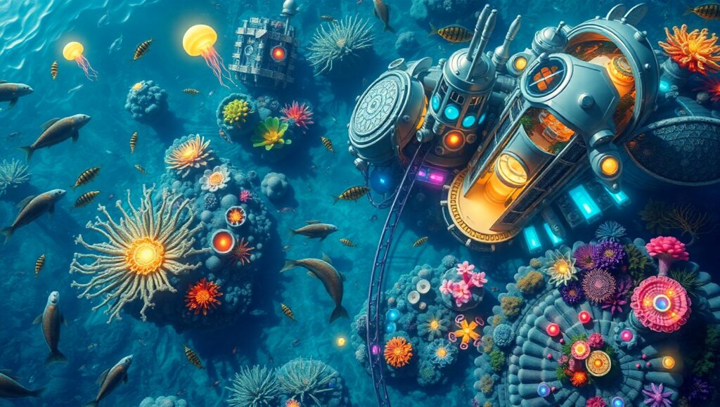 Whimsical Underwater Cityscape – free AI stock image
