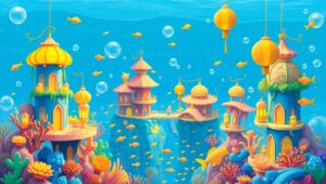 Whimsical Underwater Cityscape – free AI stock image
