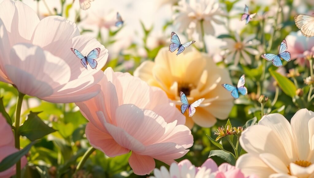 Whimsical Watercolor Garden Scene – free AI stock image