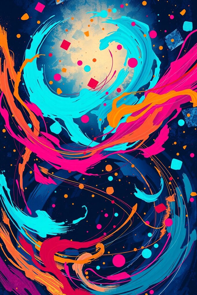 Whirling Colors of Abstract Energy – free AI stock image