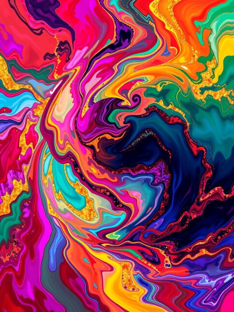 Whirls of Color in Abstract Harmony – free AI stock image