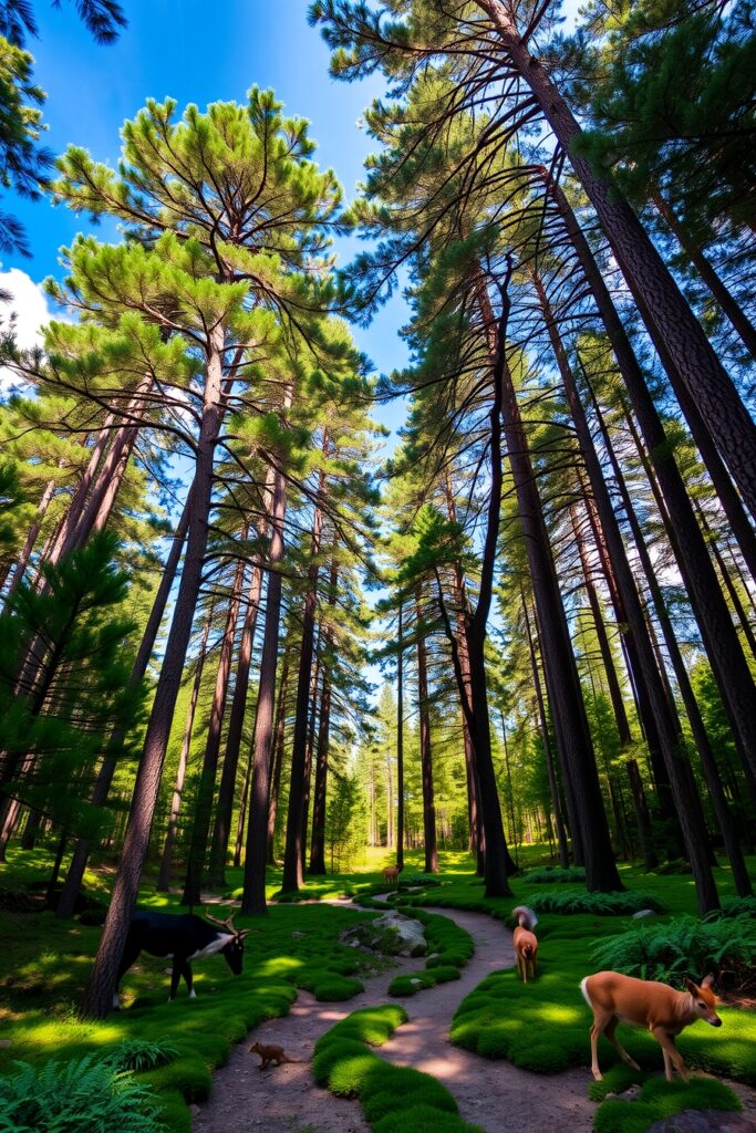 Whispering Pines in a Tranquil Forest – free AI stock image