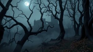 Whispers in the Foggy Forest – free AI stock image