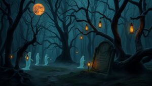 Whispers in the Haunted Forest – free AI stock image