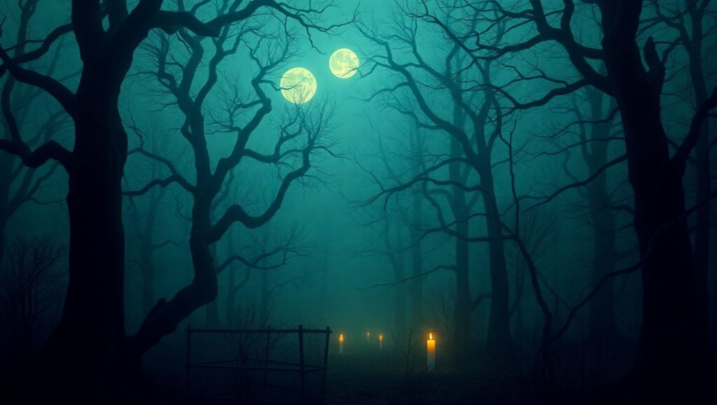 Whispers in the Haunted Woods 3Pv – free AI stock image