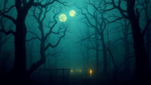 Whispers in the Haunted Woods 3Pv – free AI stock image