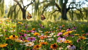 Whispers of a Sunlit Meadow – free AI stock image