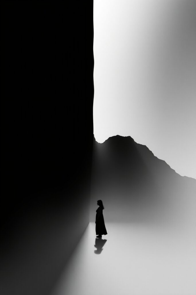 Whispers of Shadows in Monochrome – free AI stock image