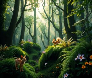 Whispers of Solitude in the Ancient Forest – free AI stock image