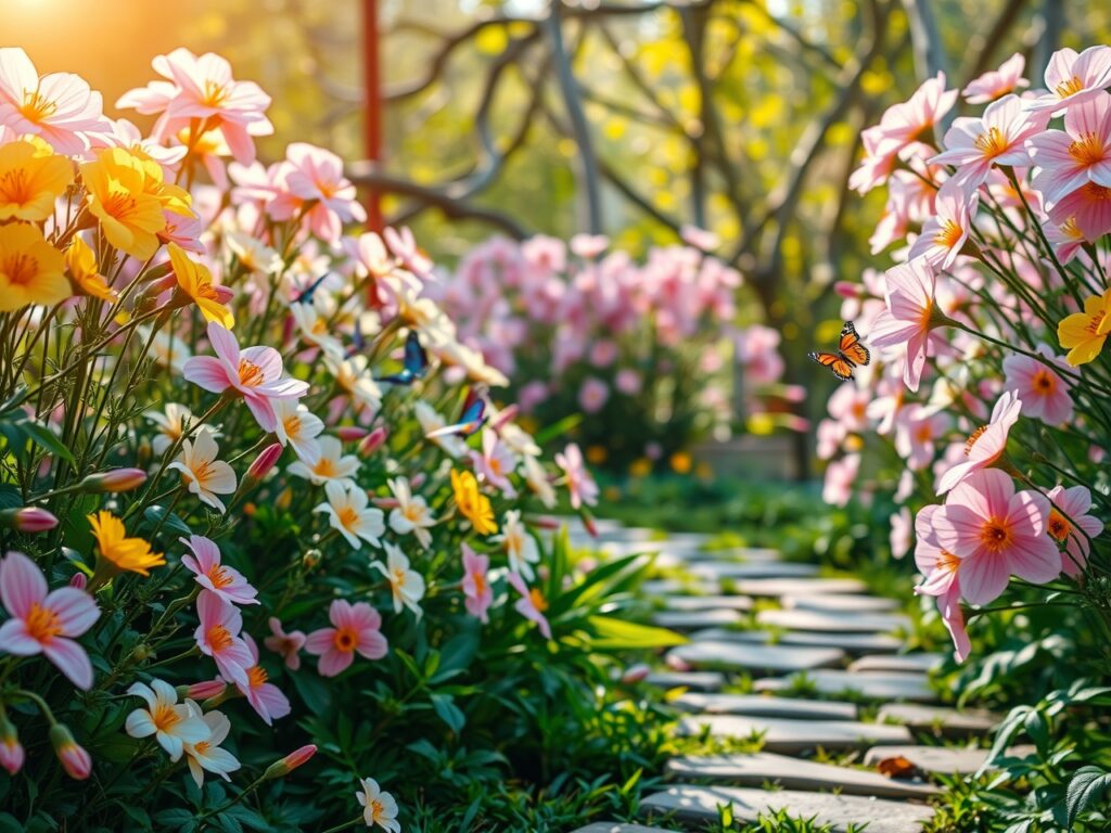 Whispers of Spring: A Flower Garden – free AI stock image