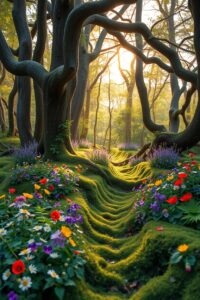 Whispers of the Enchanted Forest Glade – free AI stock image