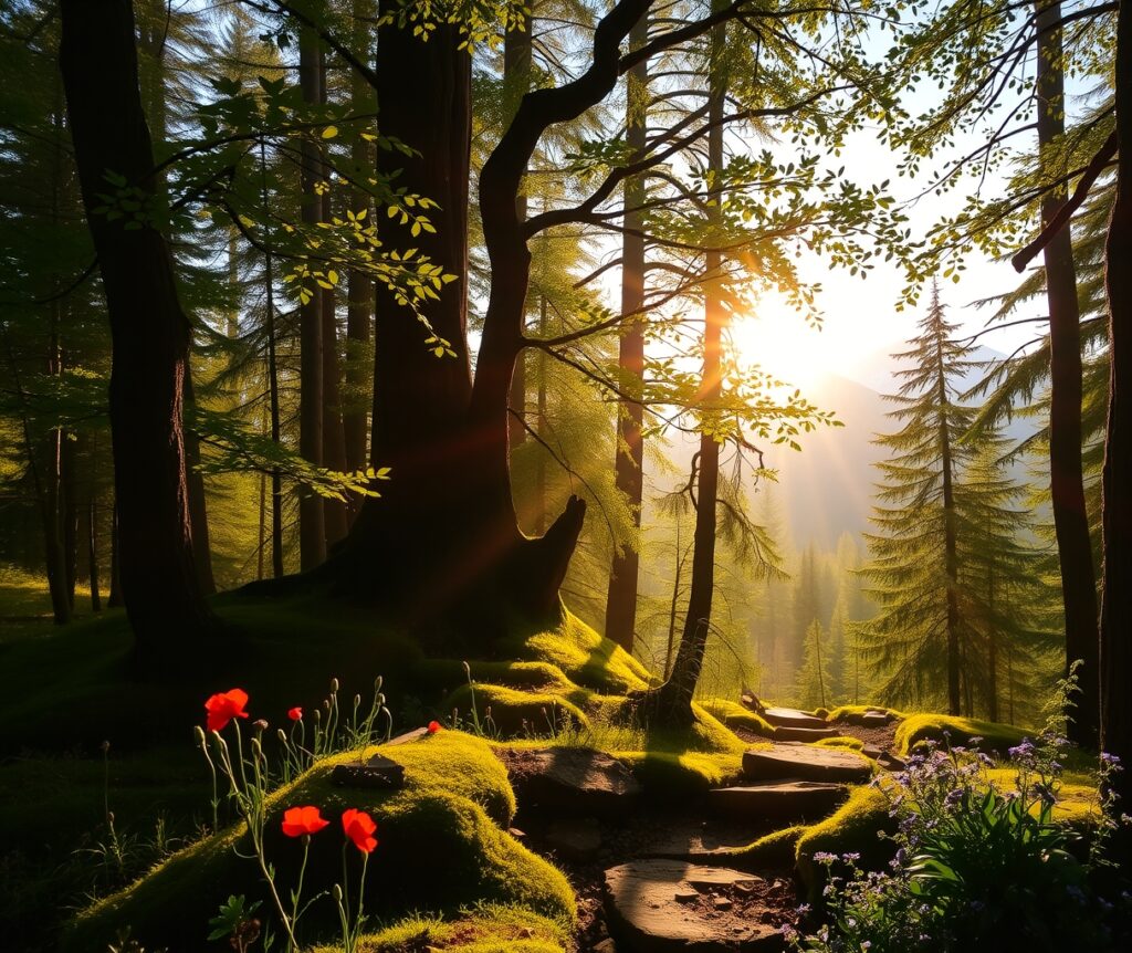 Whispers of the Forest at Dawn – free AI stock image