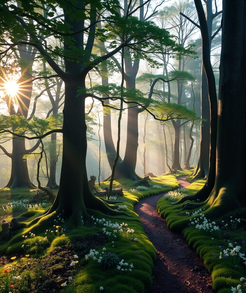 Whispers of the Forest at Dawn – free AI stock image