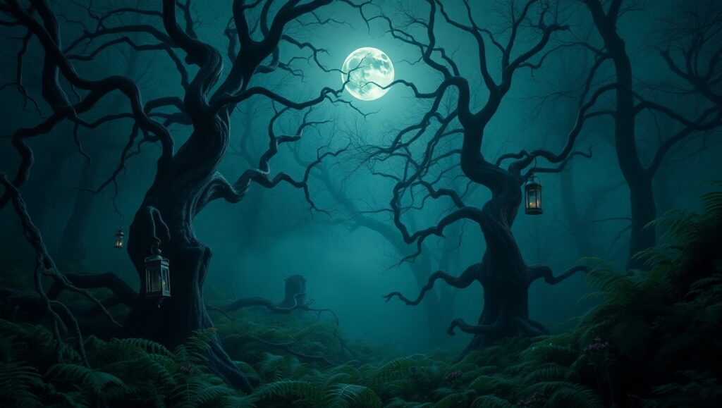 Whispers of the Haunted Forest – free AI stock image