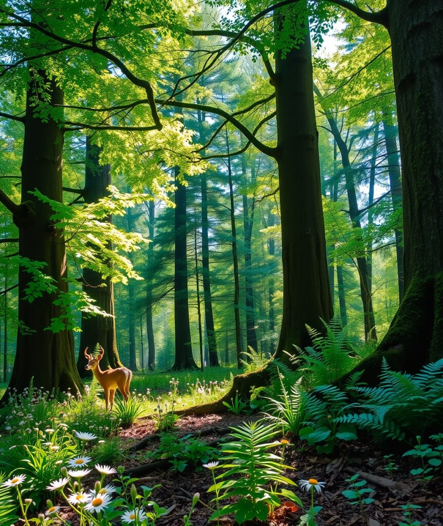 Whispers of the Tranquil Forest Glade – free AI stock image