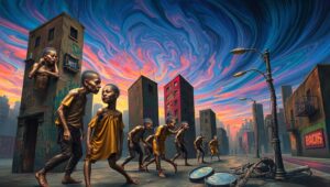 Whispers of Urban Isolation – free AI stock image