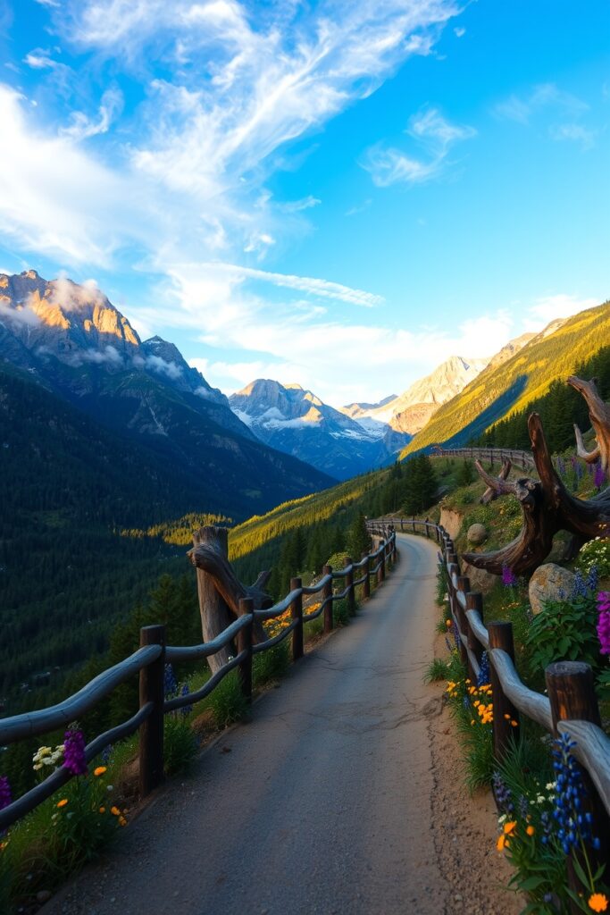 Winding Road Through Breathtaking Mountains – free AI stock image