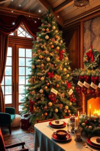 Winter Holiday Celebration with Joyful Decorations – free AI stock image