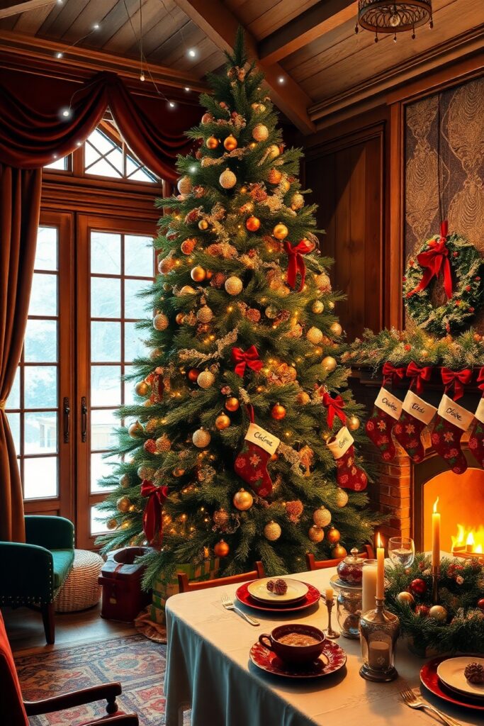 Winter Holiday Celebration with Joyful Decorations – free AI stock image