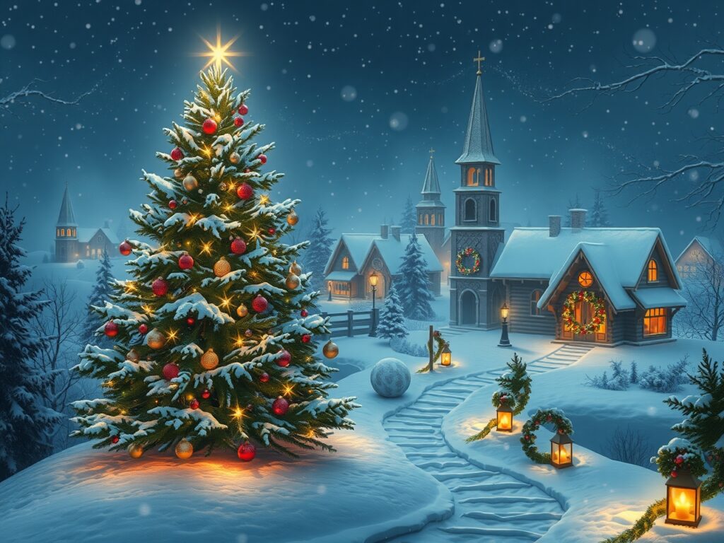 Winter Wonderland Holiday Celebration – free AI stock image
