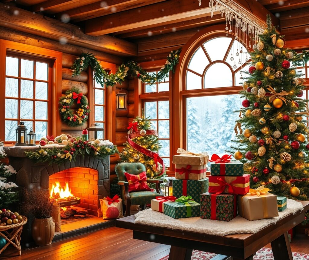 Winter Wonderland Holiday Celebration Scene – free AI stock image