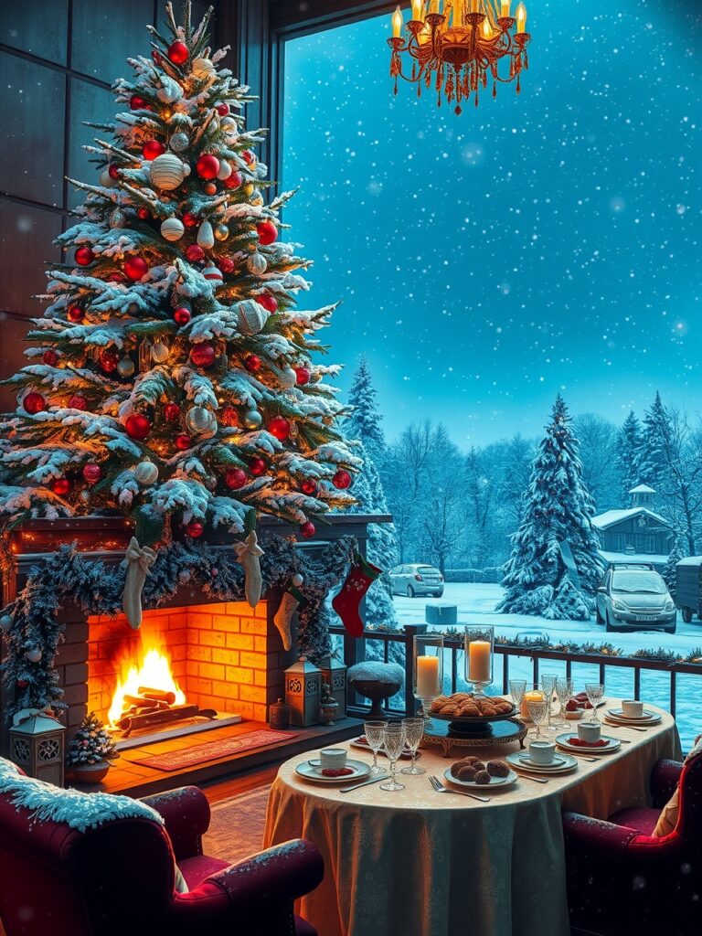 Winter Wonderland Holiday Decor – free AI stock image
