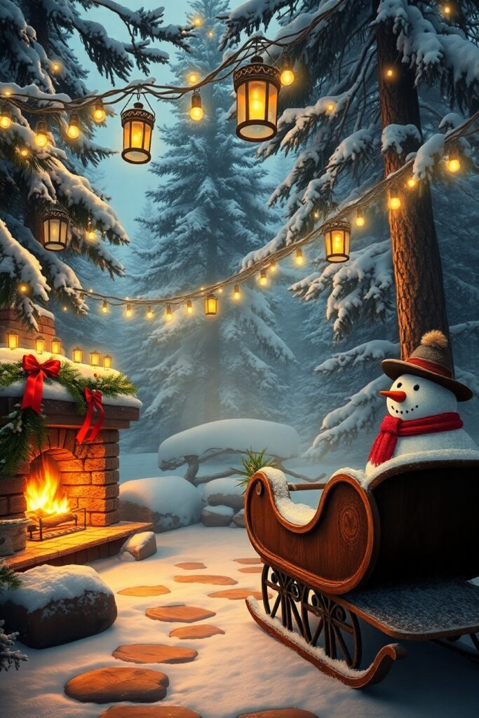 Winter Wonderland Holiday Festivities – free AI stock image