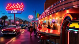 1950s Retro Diner Nostalgia – free AI stock image