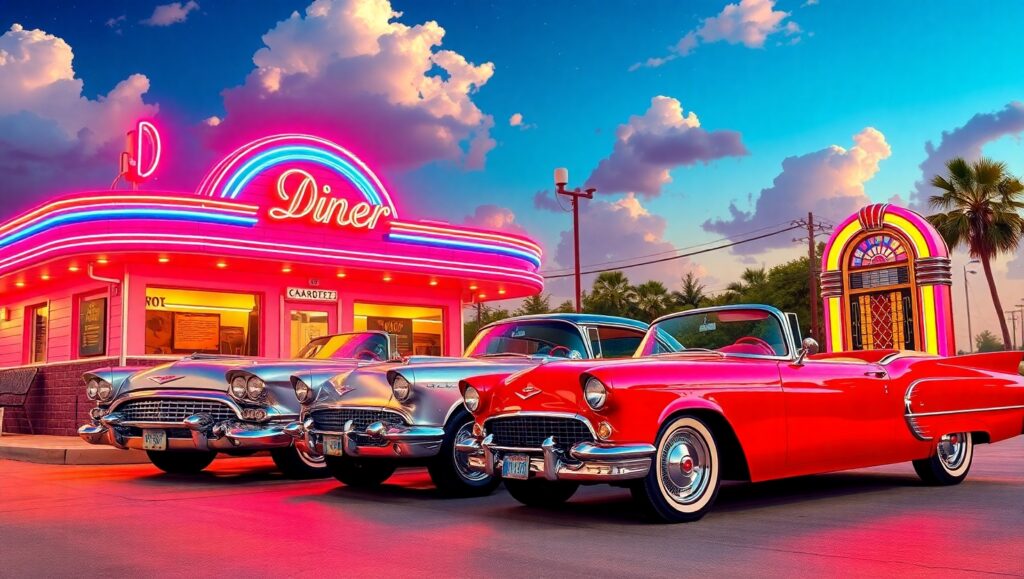 1950s Retro Diner Vibes – free AI stock image
