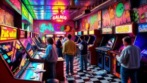 1980s Arcade Adventure Scene – free AI stock image