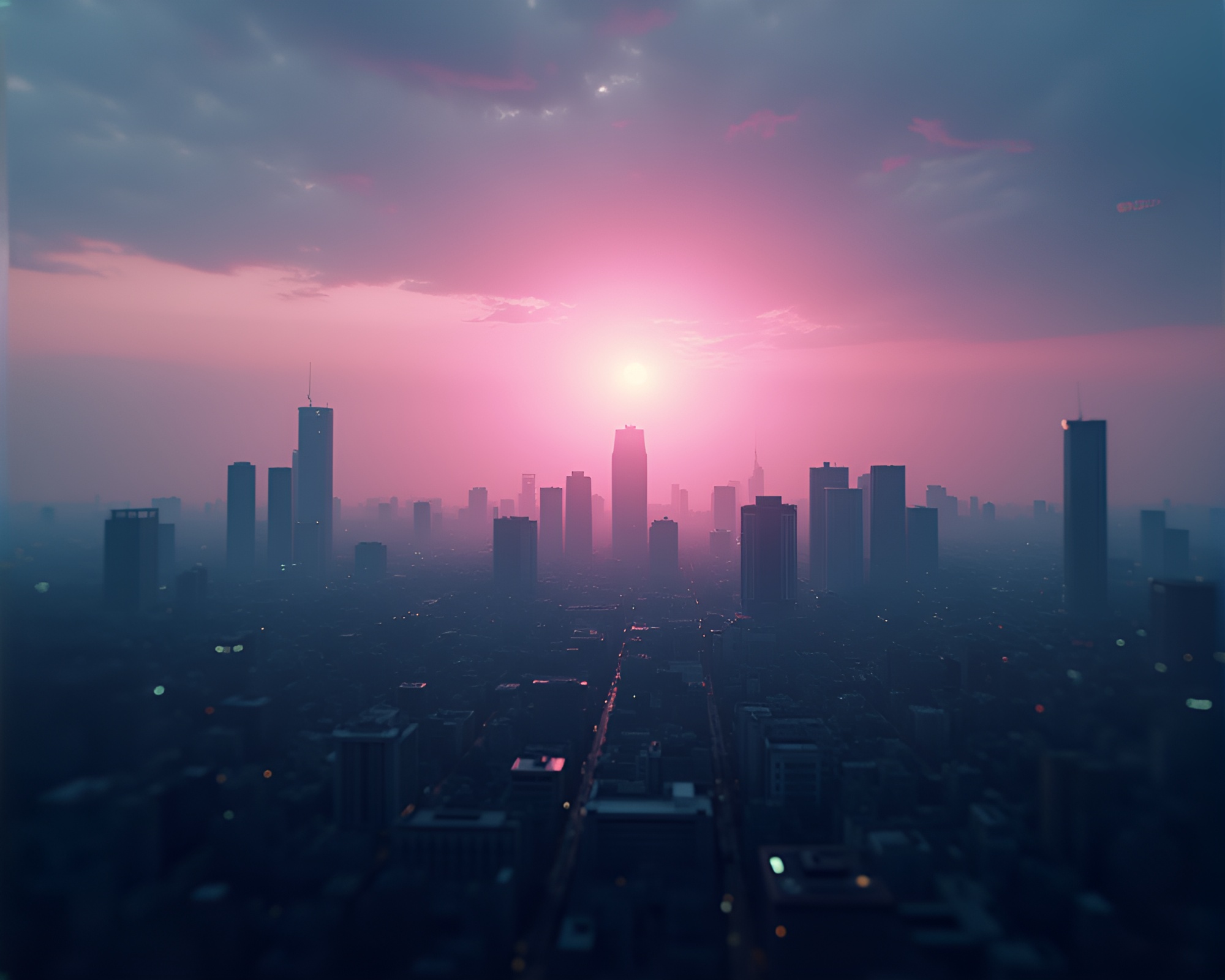 Pastel Sky Over Noir Metropolis Stock Photo – free AI stock image