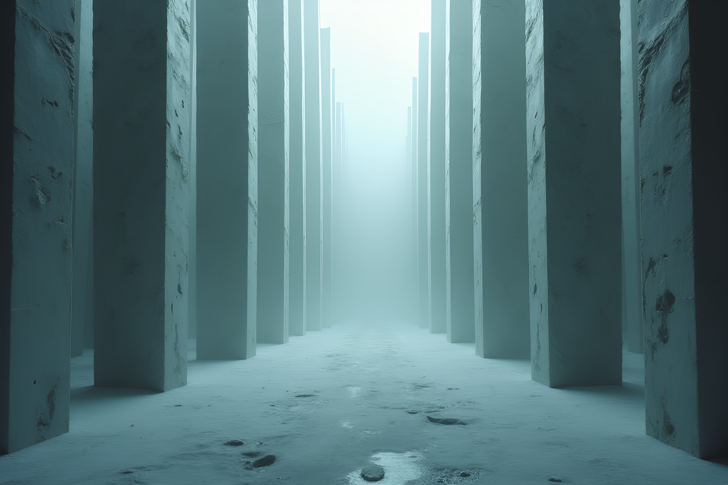 Surreal Ethereal Monolithic Pillars Photomontage Collage – free AI stock image